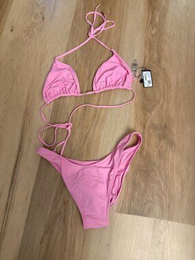 New Garage Pink Bikini Top and Bottom